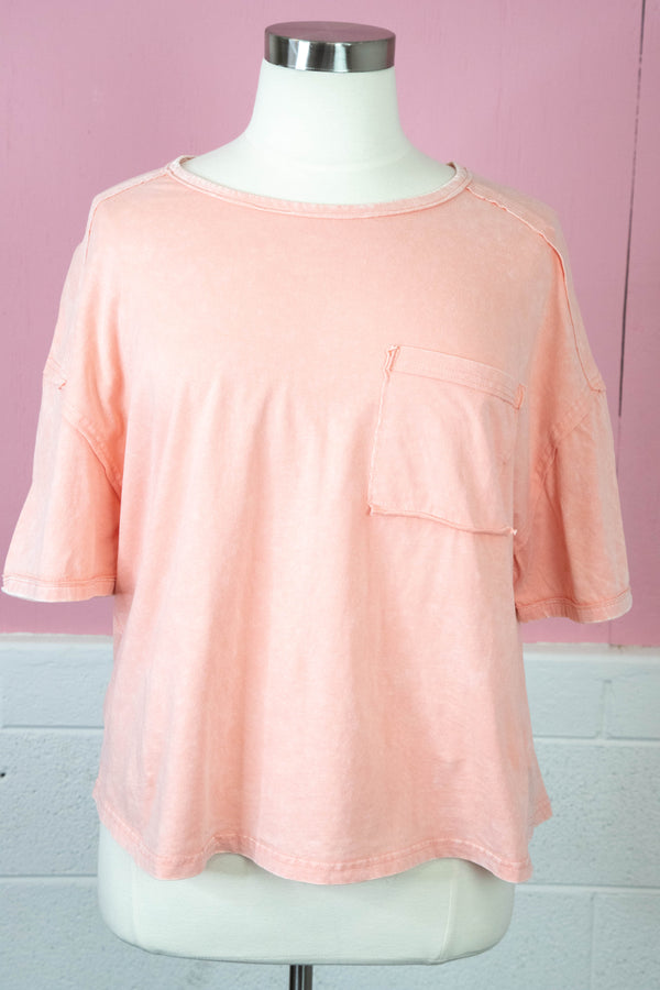 Ontario Oversized Tee, Peach | Extended Sizes