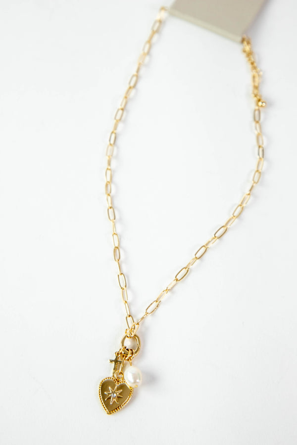 Adalina Charm Necklace, Gold