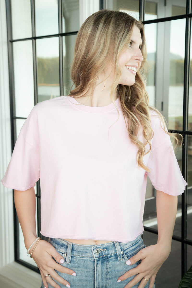 Scout Cropped Tee, Soft Pink