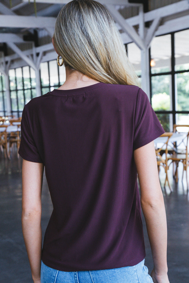 Perfect Mesh Tee, Dark Cherry | Sanctuary