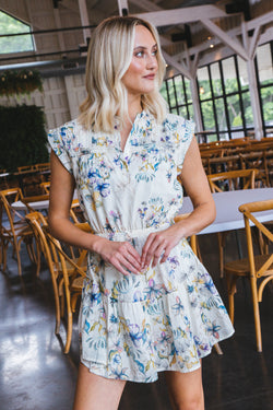 Faith Sleeveless Mini Dress, Cream | Steve Madden