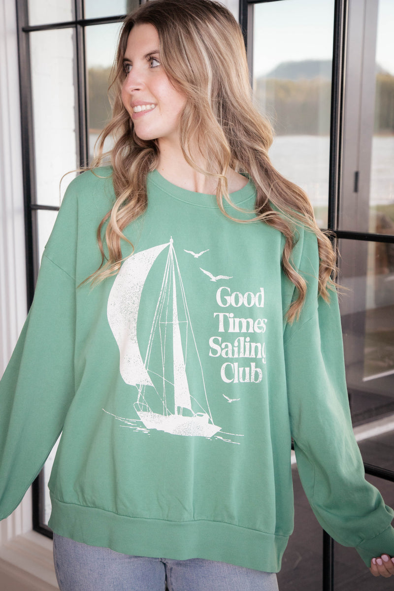 Sail Away Sunday Sweatshirt, Botanical Green | Z Supply