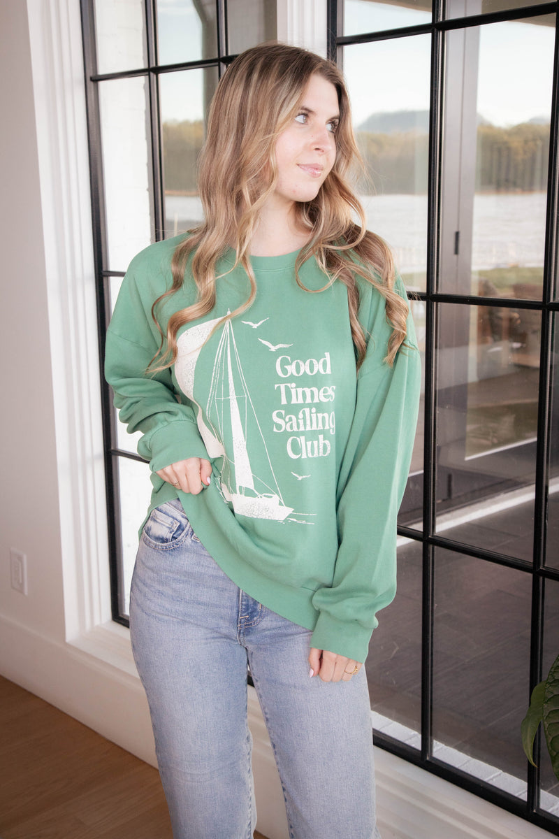 Sail Away Sunday Sweatshirt, Botanical Green | Z Supply