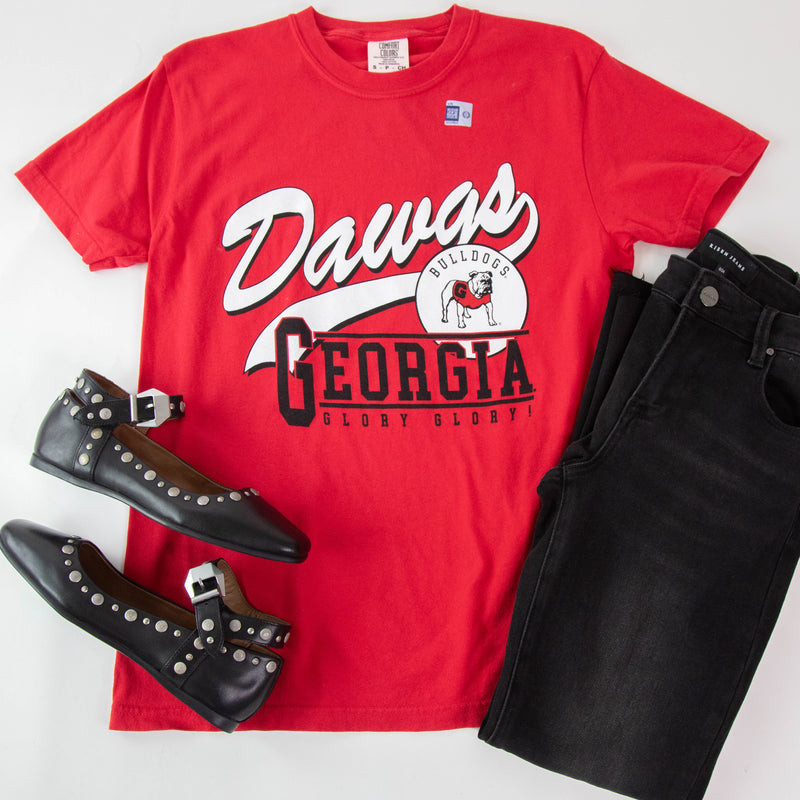 Dawgs Script Tee, Red | Charlie Southern