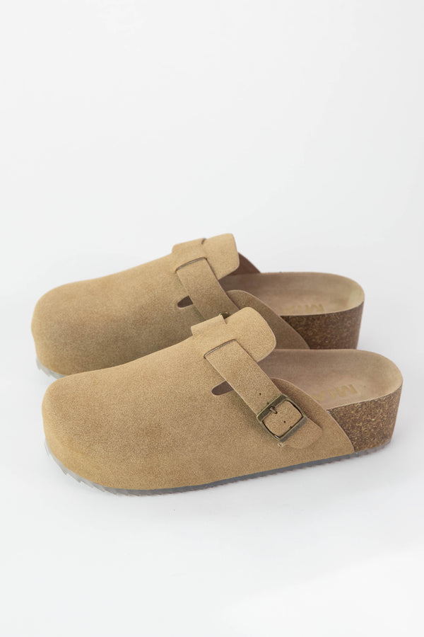 Qwest Platform Clogs, Taupe