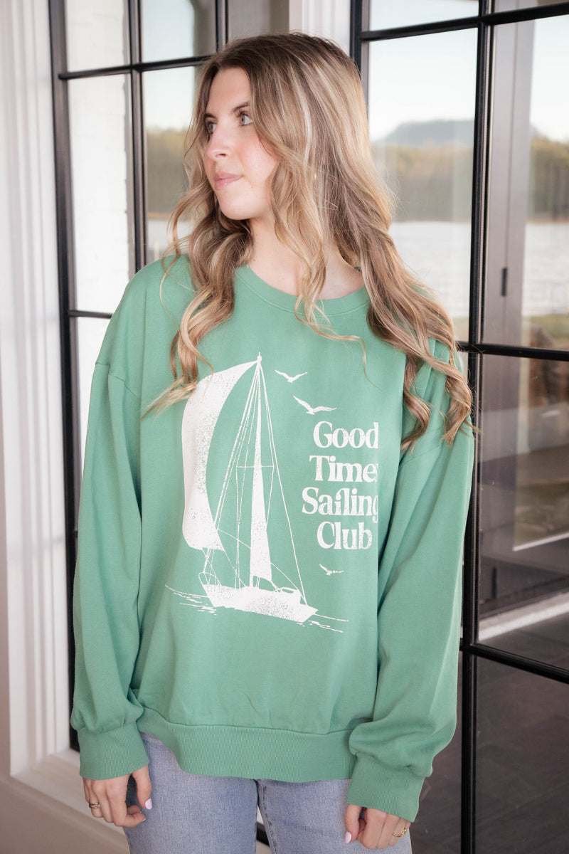 Sail Away Sunday Sweatshirt, Botanical Green | Z Supply