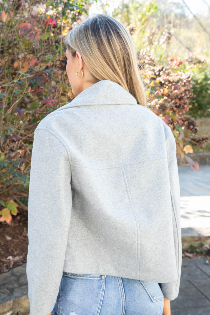 Myka Double Breasted Jacket, Light Grey