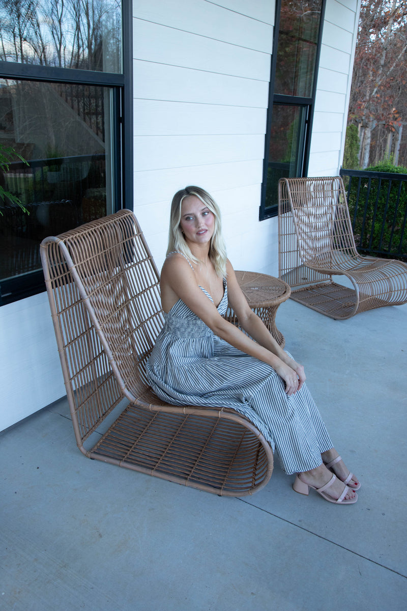 Amora Striped Maxi Dress, Navy