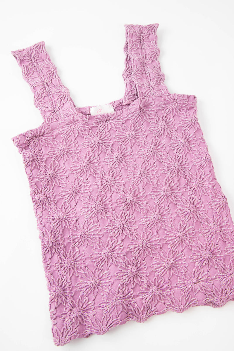 Alyson Floral Jacquard Tank, Vintage Pink