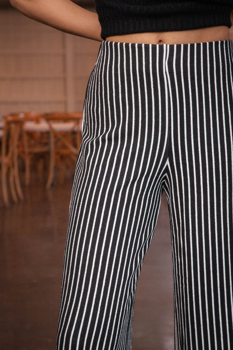 Alondra Striped Pants, Black