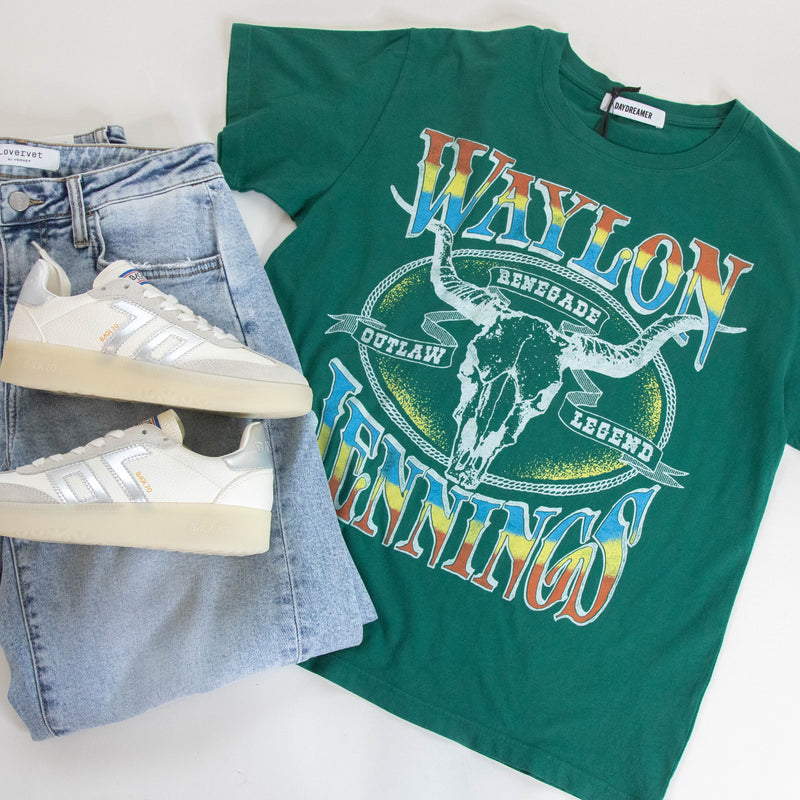 Waylon Jennings Outlaw Legend Boyfriend Tee, Hunter | Daydreamer