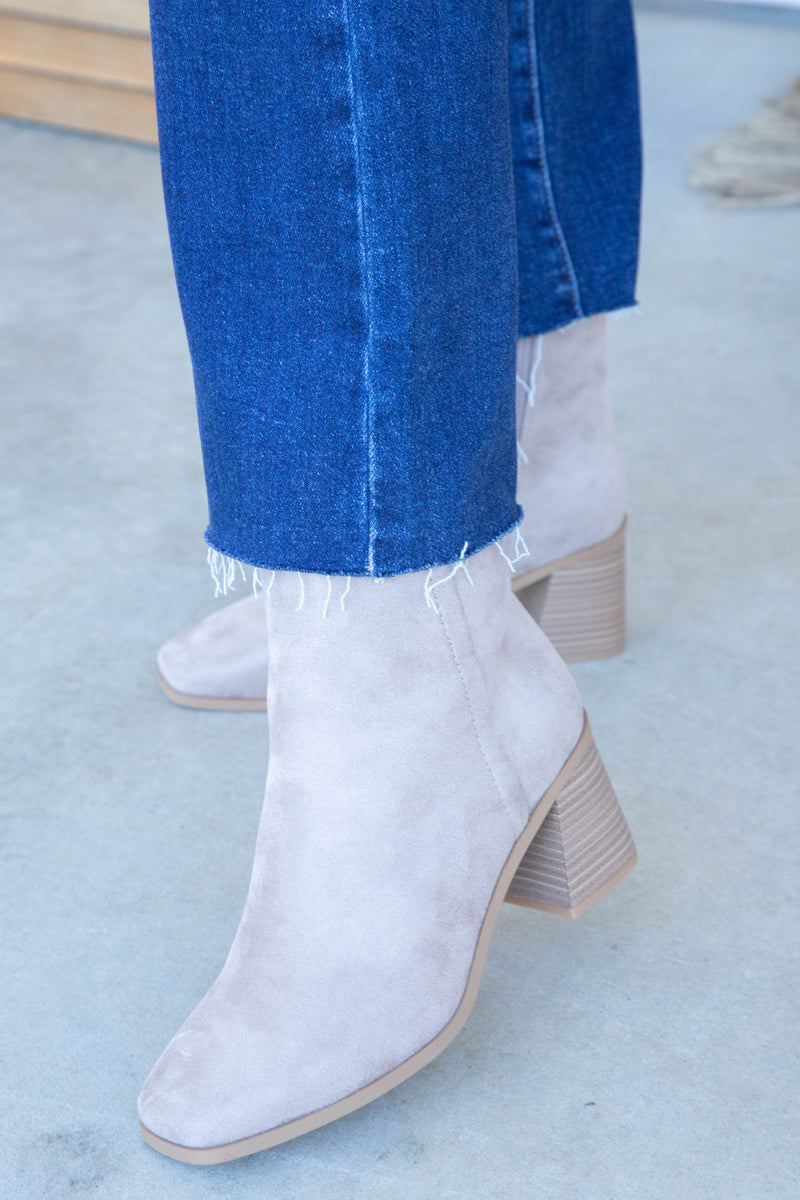 Chukar Dress Bootie, Taupe Suede