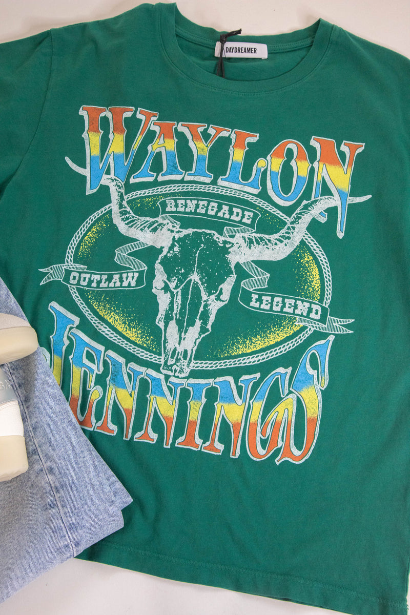 Waylon Jennings Outlaw Legend Boyfriend Tee, Hunter | Daydreamer