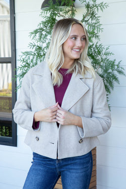 Myka Double Breasted Jacket, Oatmeal