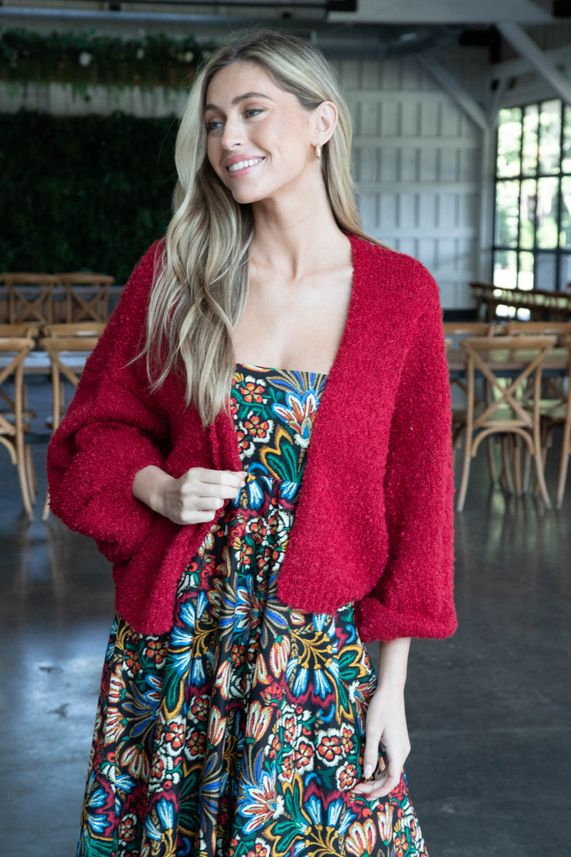 Marley Dolman Sleeve Cardigan, Red | Sadie & Sage