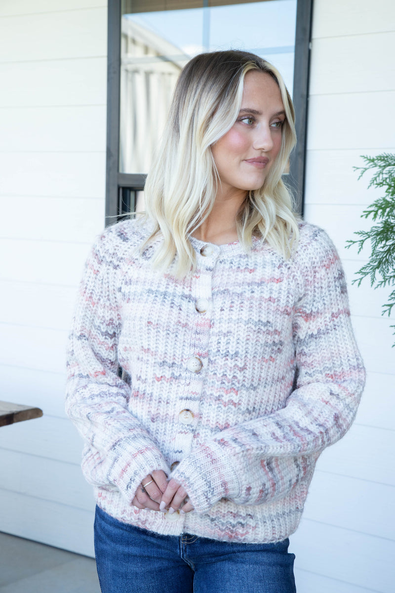 Amaryllis Raglan Sleeve Cardigan, Mauve | RD Style