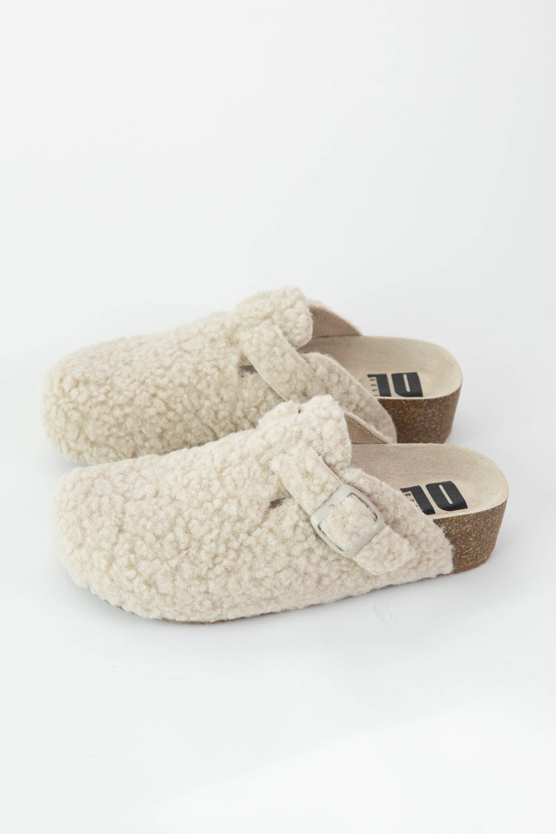 Magnolias Shearling Clog, Cream | Dirty Laundry