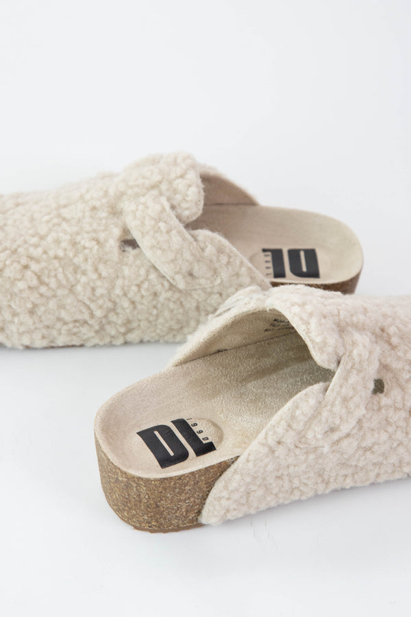 Magnolias Shearling Clog, Cream | Dirty Laundry