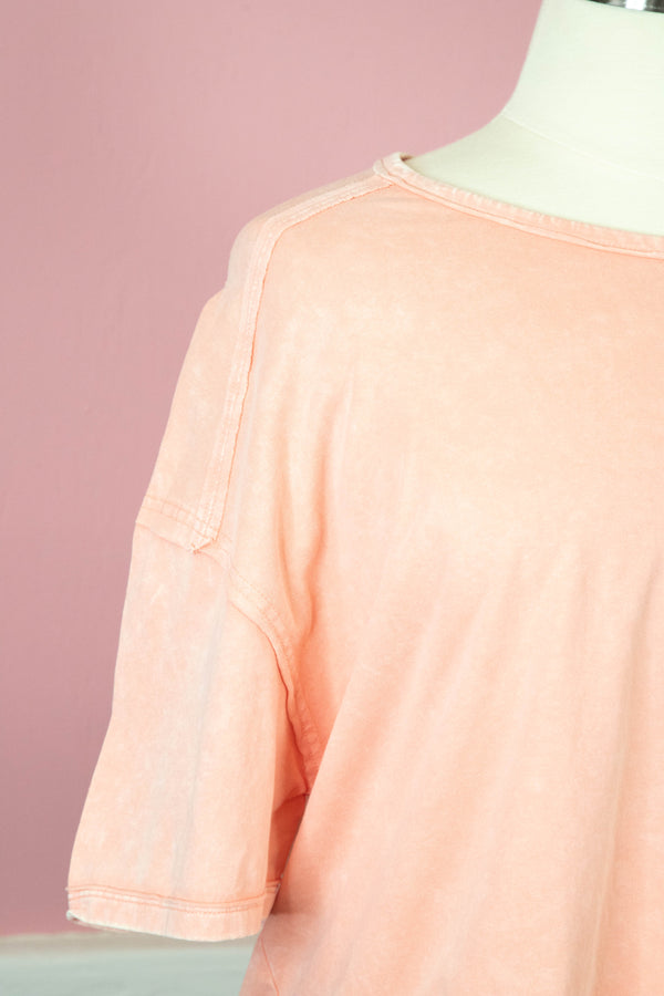 Ontario Oversized Tee, Peach | Extended Sizes