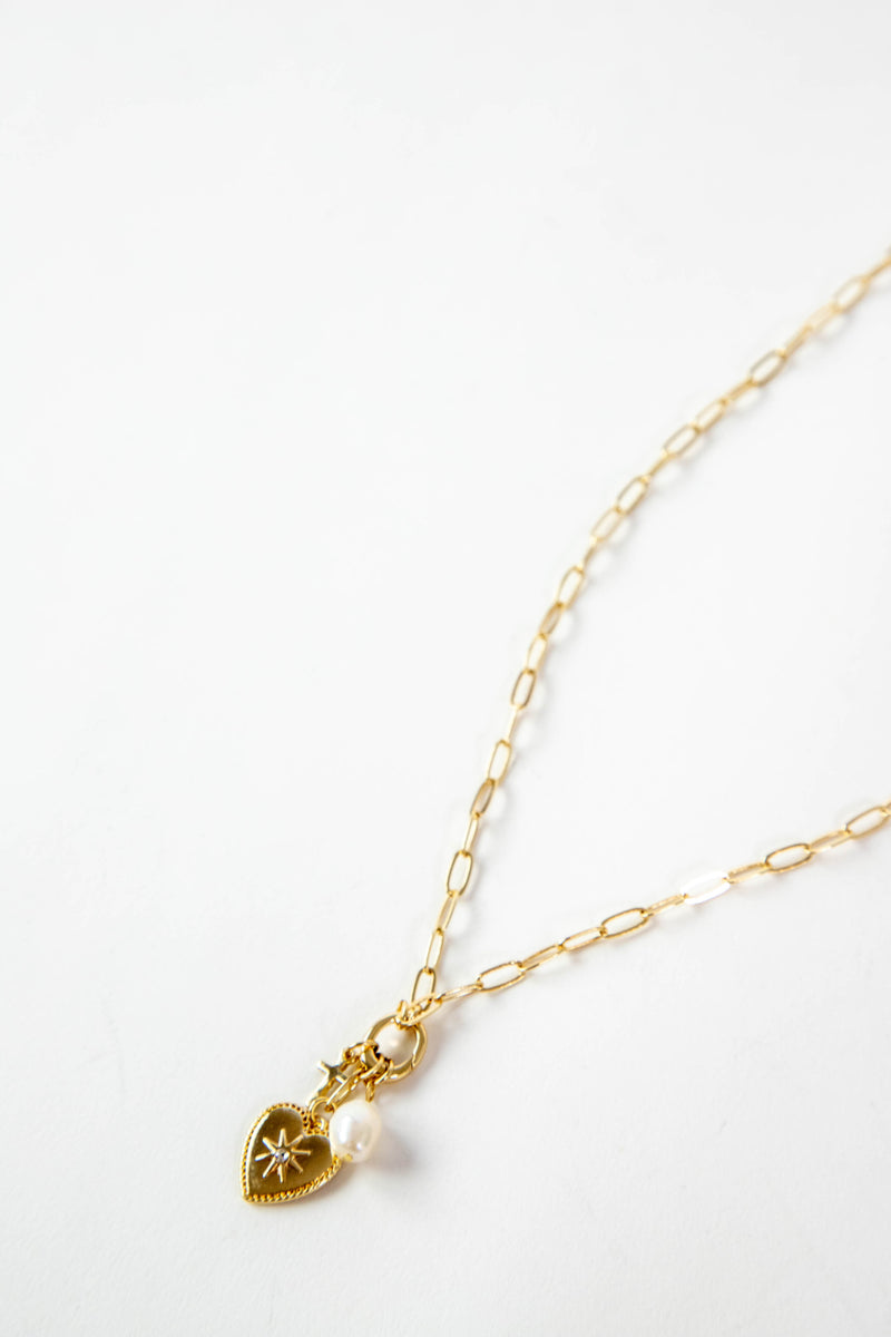 Adalina Charm Necklace, Gold