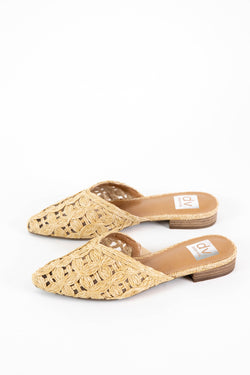 Dooley Straw Woven Mule Flat, Natural | DV by Dolce Vita