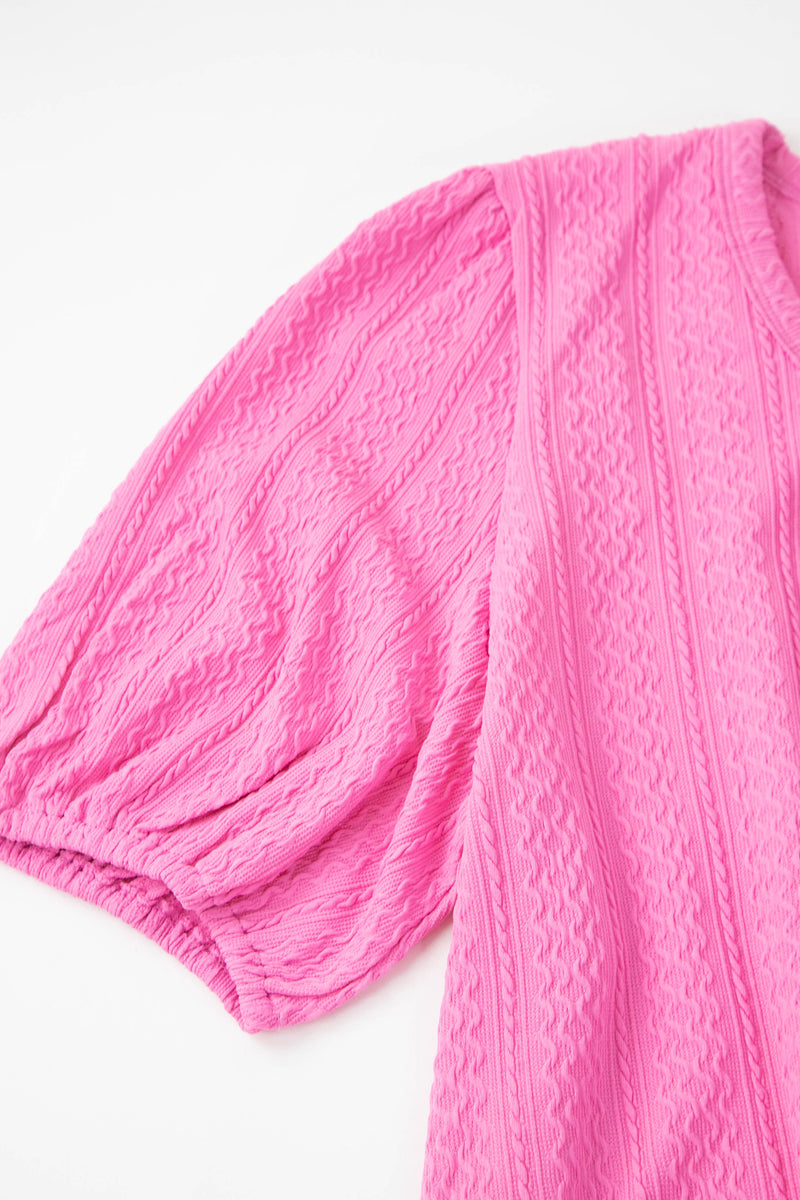 Ciara Cable Knit Top, Pink | Plus Size