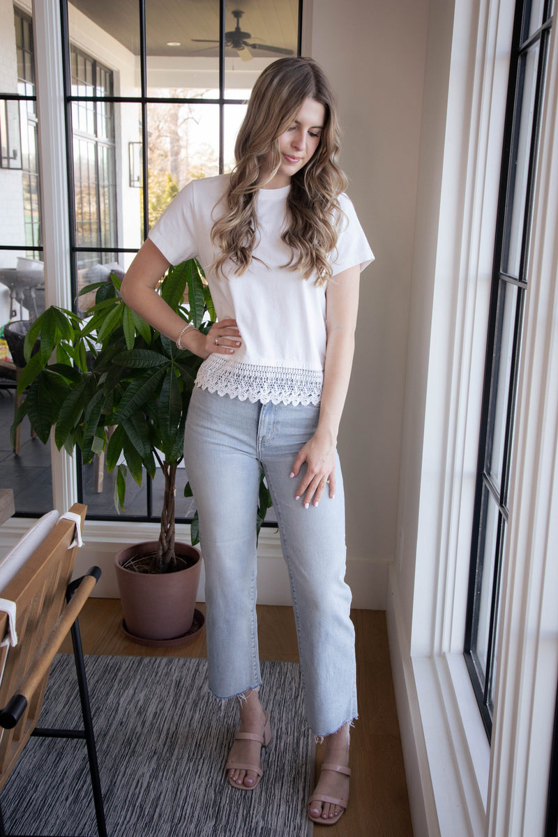 Lace Remix Tee, White | Sanctuary