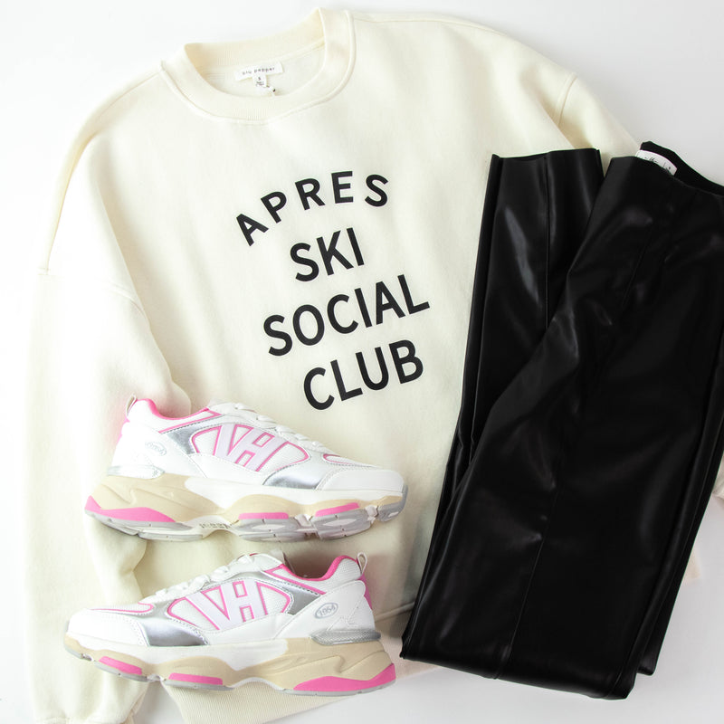 Apres Ski Social Club Sweatshirt, Cream