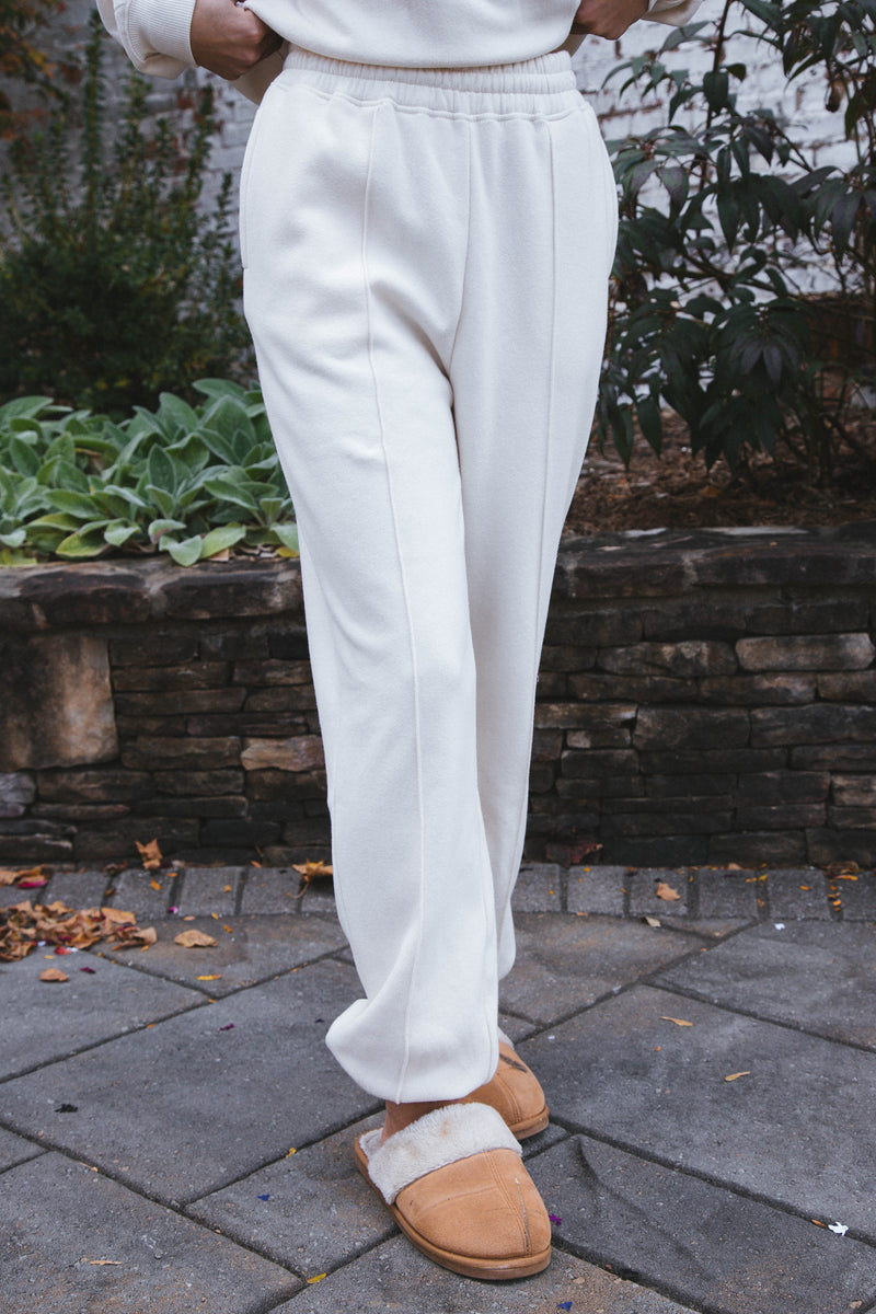 Aster Pin Tuck Sweatpants, Cream – North & Main Clothing Company