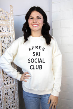 Apres Ski Social Club Sweatshirt, Cream