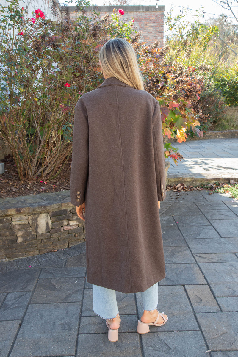 Eris Felted Duster Coat, Heathered Mocha