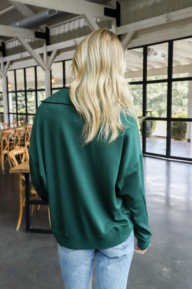 Sylvia Polo Sweatshirt, Evergreen