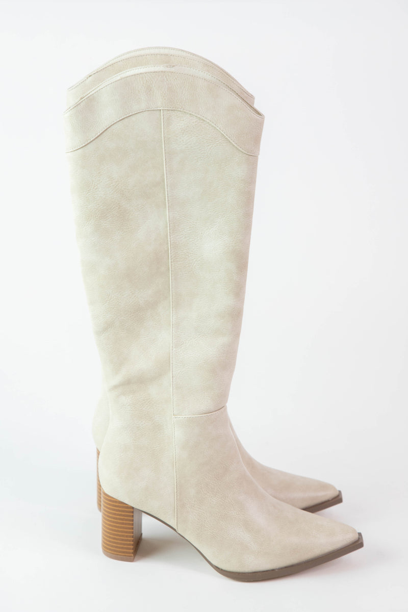 Bonnye Tall Pointed Toe Boot, Ivory | Coconuts by Matisse