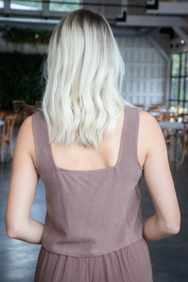 Sugarloaf Square Neck Tank, Chocolate | Sadie & Sage