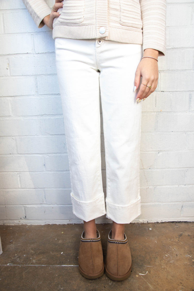 Luna Cuffed Denim Pant, Bleached White | Sanctuary