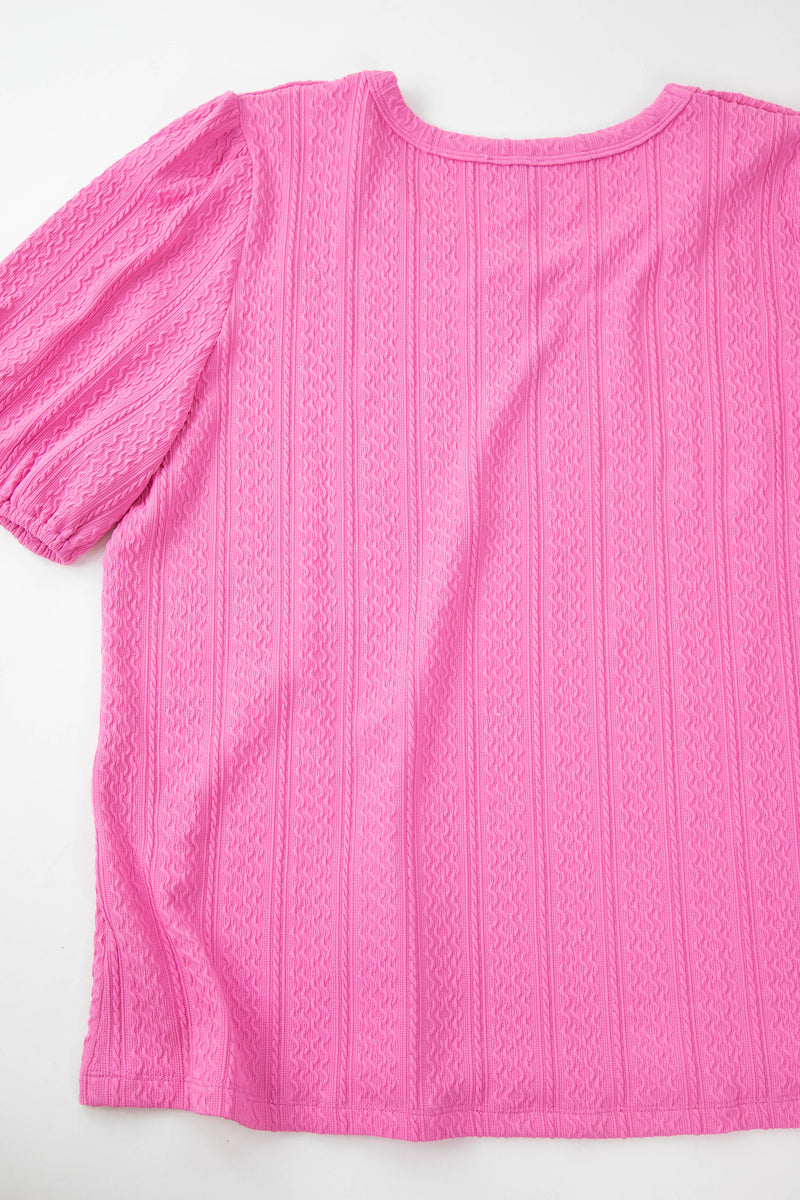 Ciara Cable Knit Top, Pink | Plus Size