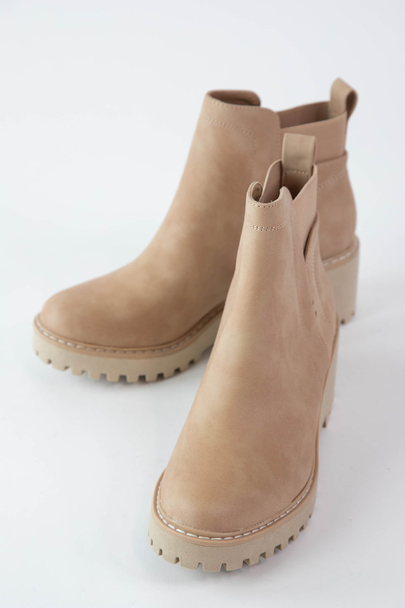 Rielle Lug Wedge Bootie, Light Tan | DV by Dolce Vita