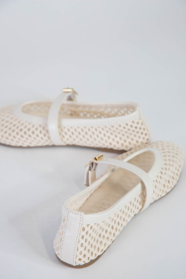 Nolita Fishnet Ballet Flat, Ivory | Coconuts by Matisse