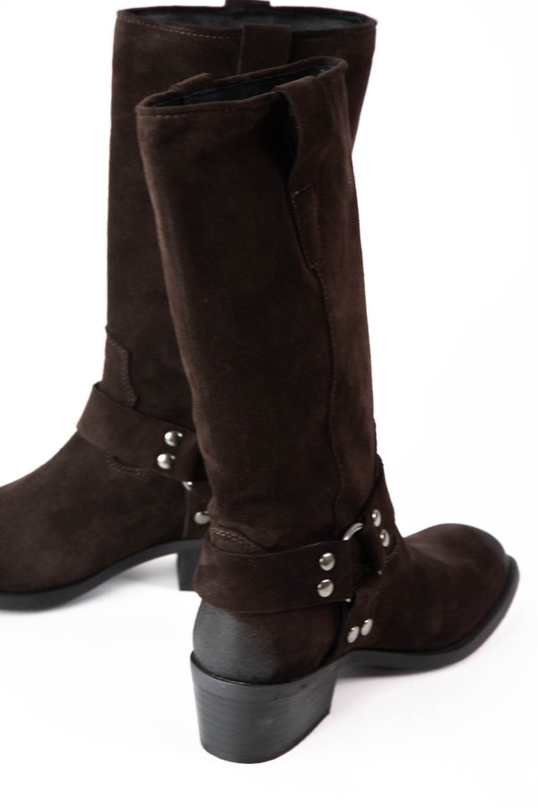 Ruskin Suede Leather Boot, Brown | Steve Madden