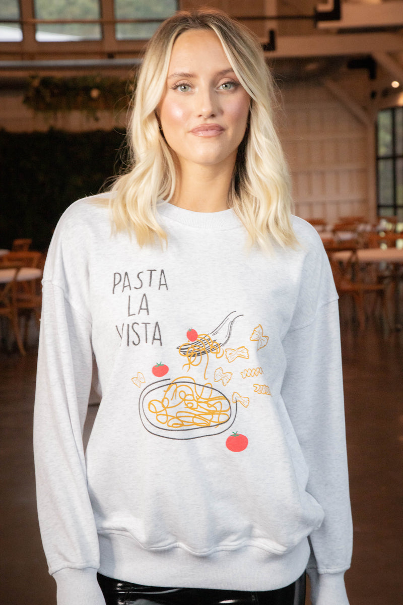 Pasta La Vista Sweatshirt, Light Heather Grey