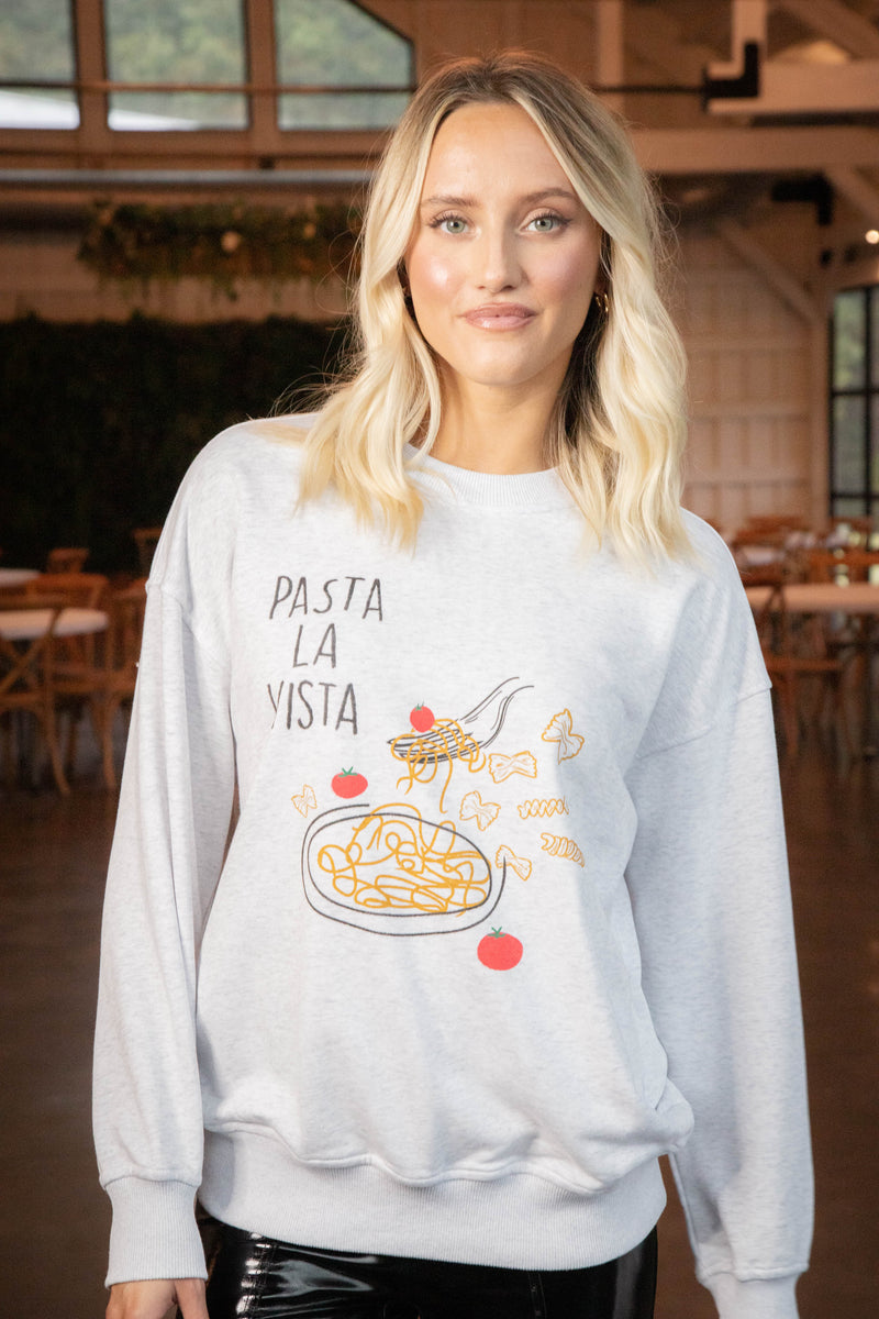 Pasta La Vista Sweatshirt, Light Heather Grey