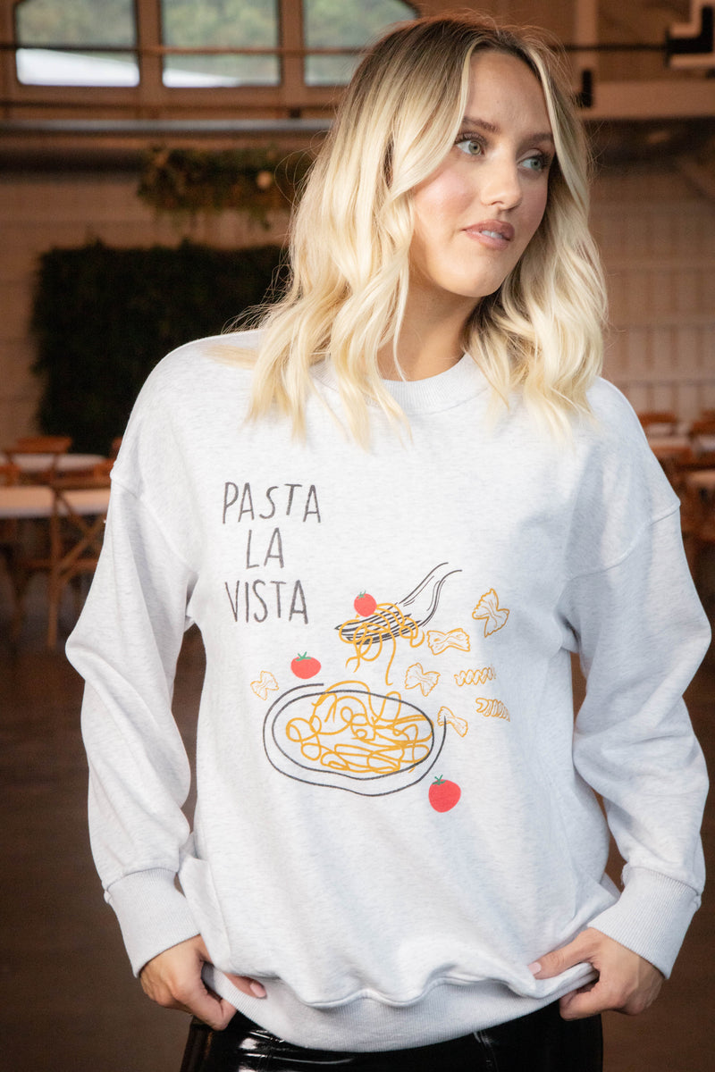 Pasta La Vista Sweatshirt, Light Heather Grey