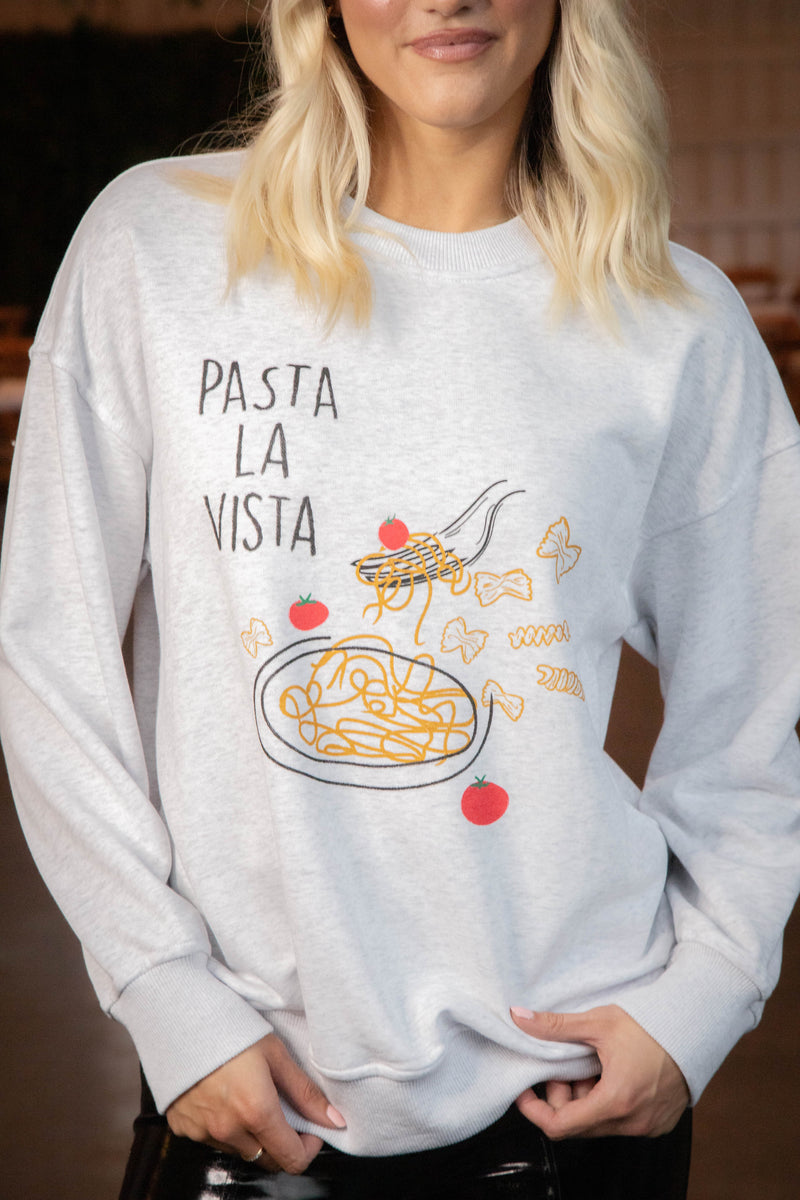 Pasta La Vista Sweatshirt, Light Heather Grey