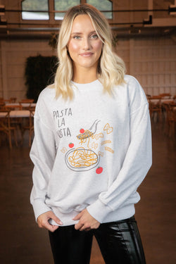 Pasta La Vista Sweatshirt, Light Heather Grey