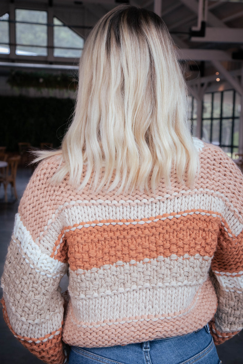 Butter Pecan Chunky Sweater, Brick Multi | Sadie & Sage