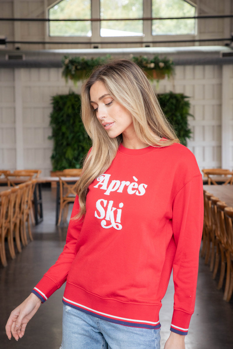 Apres Ski Graphic Sweatshirt, Red