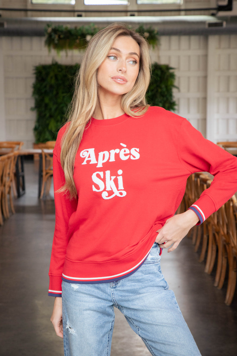 Apres Ski Graphic Sweatshirt, Red