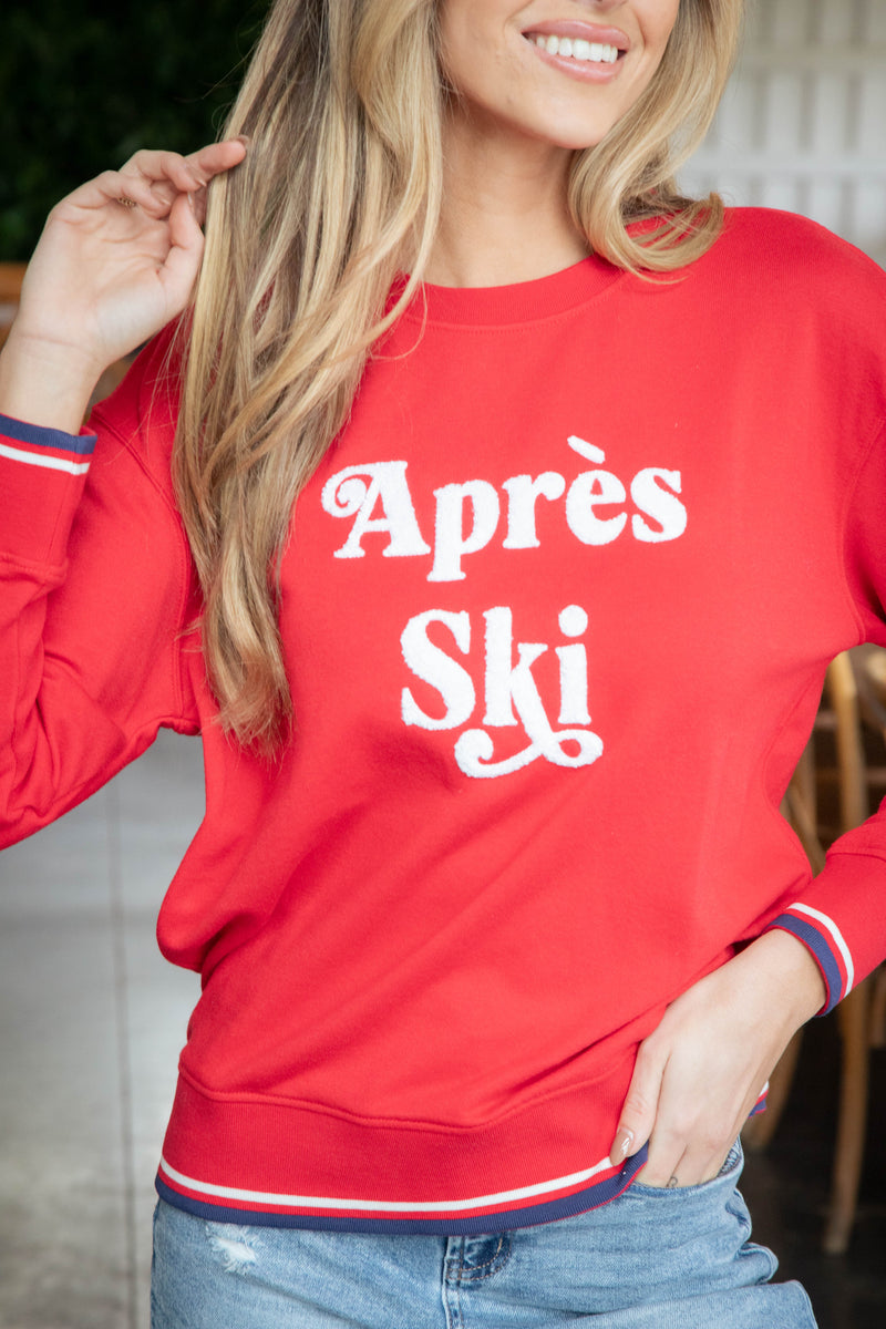 Apres Ski Graphic Sweatshirt, Red