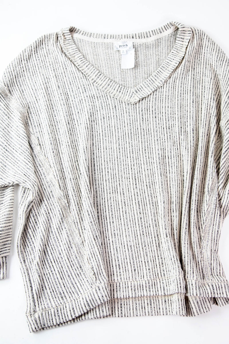 Gracen Striped Knit Top, Taupe | Plus Size