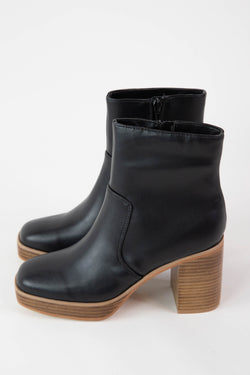 Vernita Faux Leather Ankle Boot, Black | ShuShop